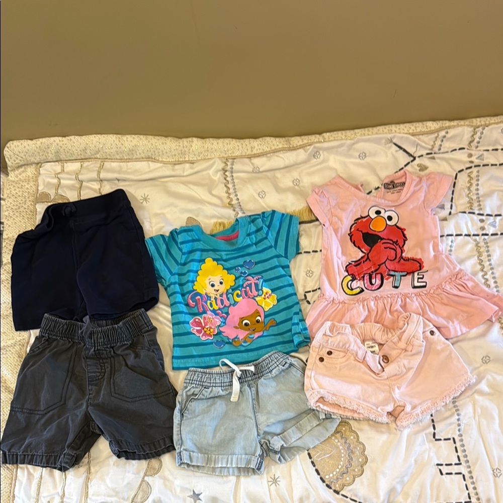 Cute Kids Clothing Set with Elmo and bubble guppies